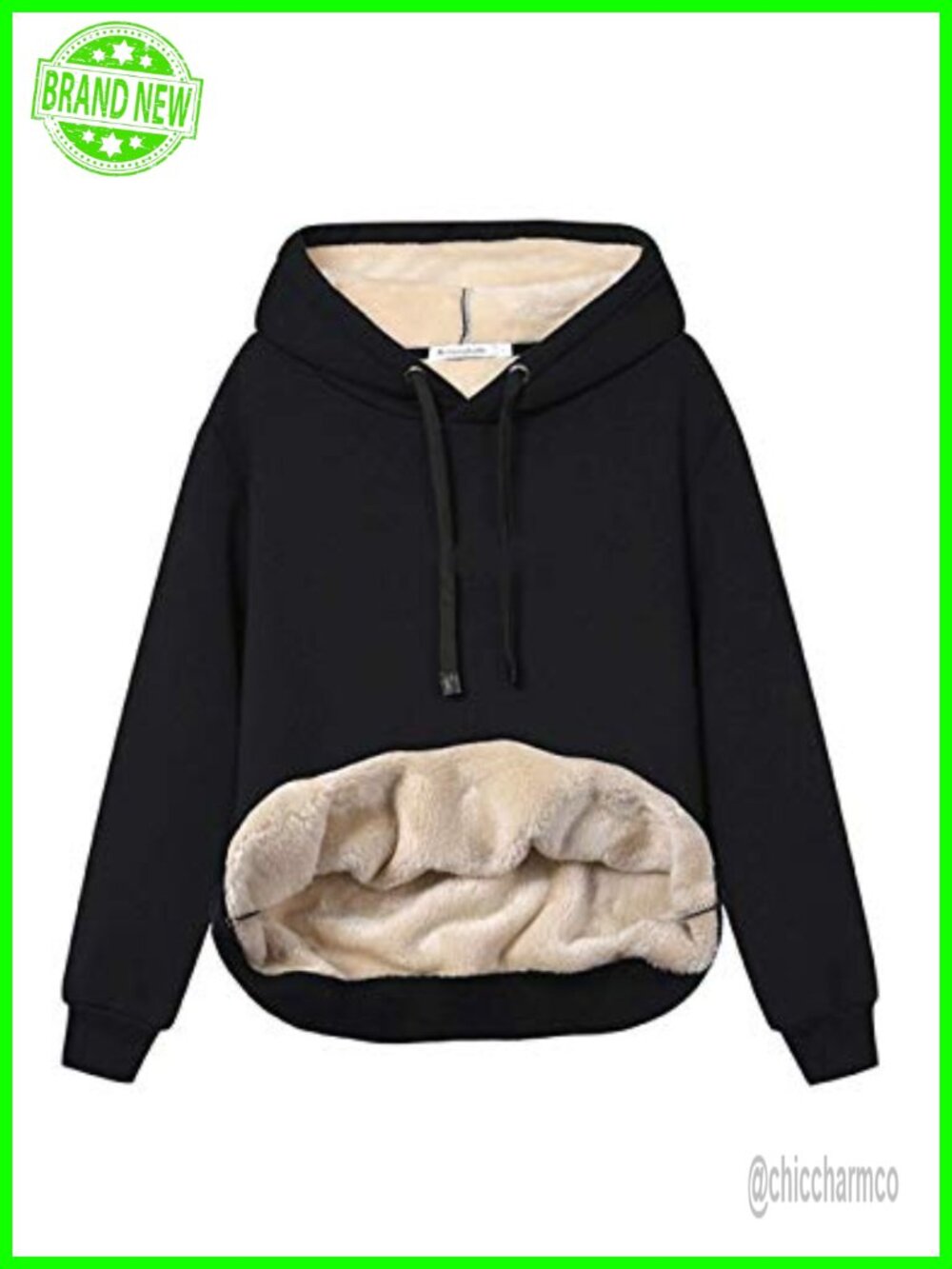Womens Sherpa Fleece Lined Pullover Hooded Sweatshirt Warm Winter Casual